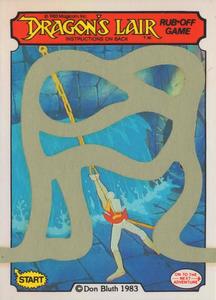 1984 Fleer Dragon's Lair - Rub-off Game #NNO Swinging on Chain Front