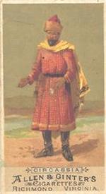 1886 Allen & Ginter Natives in Costume (N16) #NNO Circassia Front