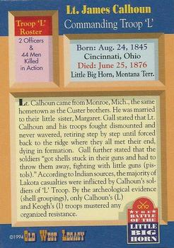1994 Old West Legacy Publishing Little Big Horn #13 Lt. James Calhoun Back
