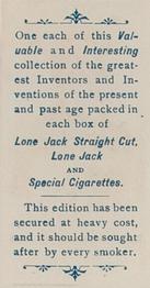 1887 Lone Jack Inventors and Inventions (N365) #NNO Aloys Senefelder Back