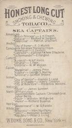 1887 Honest Long Cut Sea Captains (N127) #NNO Alphonse Perier D'hauterive Back