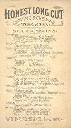 1887 Honest Long Cut Sea Captains (N127) #NNO Christoph Leist Back