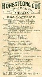 1887 Honest Long Cut Sea Captains (N127) #NNO R.D. Munro Back