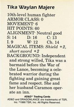 1991 TSR Advanced Dungeons & Dragons - Dragon Magazine #160 #11 Tika Waylan Majere Back