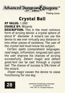 1991 TSR Advanced Dungeons & Dragons - Dragon Magazine #171 #28 Crystal Ball Back