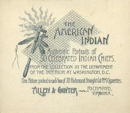 1888 Allen & Ginter The American Indian (N36) #NNO Always Riding Back