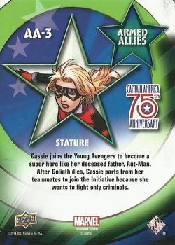 2016 Upper Deck Captain America 75th Anniversary - Armed Allies #AA-3 Stature Back