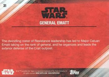 2017 Topps Star Wars: The Last Jedi - Blue #31 General Ematt Back