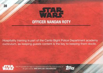 2017 Topps Star Wars: The Last Jedi - Purple #39 Officer Nandan Roty Back