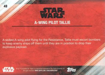 2017 Topps Star Wars: The Last Jedi - Red #49 A-wing Pilot Tallie Back