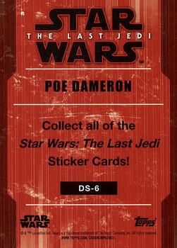 2017 Topps Star Wars: The Last Jedi - Character Stickers #DS-6 Poe Dameron Back