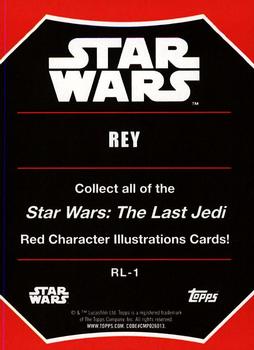 2017 Topps Star Wars: The Last Jedi - Red Character Illustrated #RL-1 Rey Back