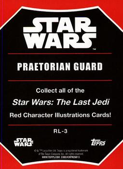 2017 Topps Star Wars: The Last Jedi - Red Character Illustrated #RL-3 Praetorian Guard Back