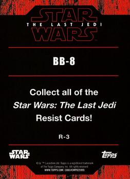 2017 Topps Star Wars: The Last Jedi - Resist! #R-3 BB-8 Back