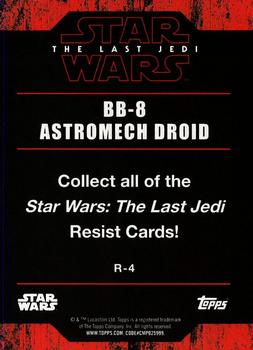 2017 Topps Star Wars: The Last Jedi - Resist! #R-4 BB-8 Astromech Droid Back