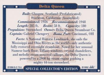 1992 Tall Stacks Special Collector's Edition #NNO Delta Queen Back