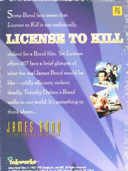 1996-97 Inkworks James Bond Connoisseur's Collection - Metalworks Posters #P16 License to Kill Back