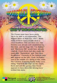 2010 Breygent Woodstock Generation Rock Poster Cards #2 Rock 'n' Roll on the Marquis Back