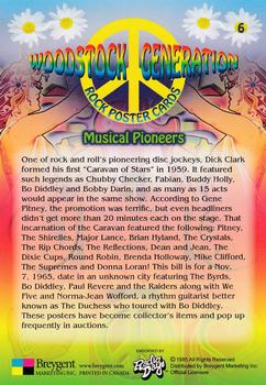 2010 Breygent Woodstock Generation Rock Poster Cards #6 Musical Pioneers Back