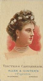 1888 Allen & Ginter World's Beauties (N27) #NNO Viscountess Castlereagh Front