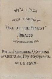 1888 D. Buchner & Co. Police Inspectors & Captains (N288) #NNO Charles Gerdenier Back