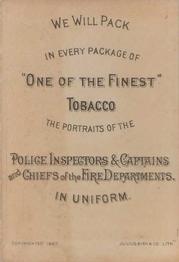 1888 D. Buchner & Co. Police Inspectors & Captains (N288) #NNO Edward Slevin Back
