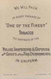 1888 D. Buchner & Co. Police Inspectors & Captains (N288) #NNO J. Erwin Waters Back