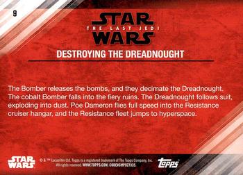 2018 Topps Star Wars The Last Jedi Series 2 #9 Destroying the Dreadnought Back