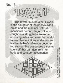 1987 DC Comics Backing Board Cards #13 Raven Back