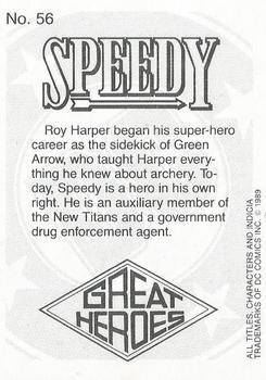 1989 DC Comics Backing Board Cards #56 Speedy Back