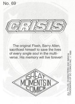 1989 DC Comics Backing Board Cards #69 Crisis on Infinite Earths #8 Back
