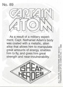1989 DC Comics Backing Board Cards #89 Captain Atom Back