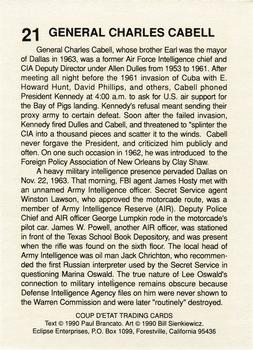 1990 Eclipse Coup d'Etat #21 General Charles Cabell Back