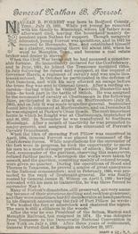 1888 W. Duke, Sons & Co. Histories of Generals (N114) #NNO N.B. Forrest Back