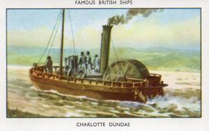 1952 Mills Famous British Ships Series 1 #12 Charlotte Dundas, 1802 Front