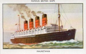 1952 Mills Famous British Ships Series 1 #23 R.M.S. Mauretania, 1907 Front