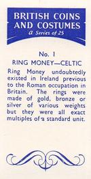 1966 British Coins and Costumes #1 Ring Money - Celtic Back