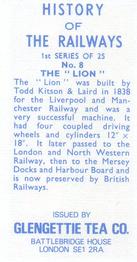 1974 Glengettie Tea History of the Railways 1st Series #8 The 