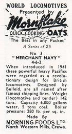 1954 Morning Foods Mornflake Oats World Locomotives #3 