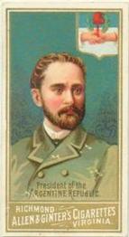 1889 Allen & Ginter World's Sovereigns (N34) #NNO President Of The Argentine Republic Front