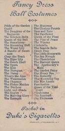 1889 W. Duke, Sons & Co. Fancy Dress Ball Costumes (N73) #NNO Cinderella Back