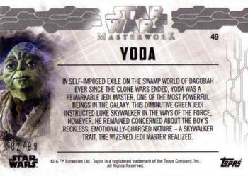 2017 Topps Star Wars Masterwork - Green #49 Yoda Back
