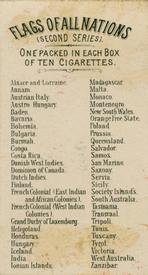 1890 Allen & Ginter Flags of All Nations (N10) #NNO Tasmania Back