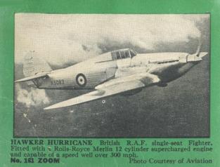 1940-41 Gum Products Zoom Airplane Pictures Series 3 (R177-3) #161 Hawker Hurricane Front