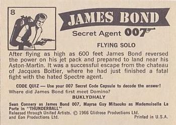 1966 Philadelphia Thunderball James Bond #8 Flying Solo Back
