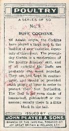 1931 Player's Poultry #8 Buff Cochins Back