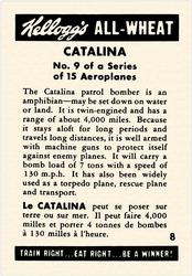 1945 Kellogg's All Wheat Aeroplanes (FC9-1) #9 Catalina Back