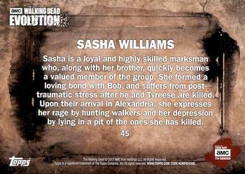 2017 Topps The Walking Dead: Evolution - Brown #45 Sasha Williams Back