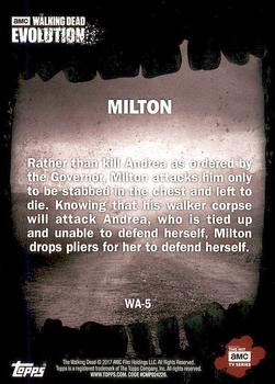2017 Topps The Walking Dead: Evolution - Evolution of Walkers #WA-5 Milton Back