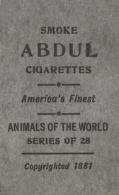 1881 Abdul Animals of the World (T180) #NNO Canada Lynx Back